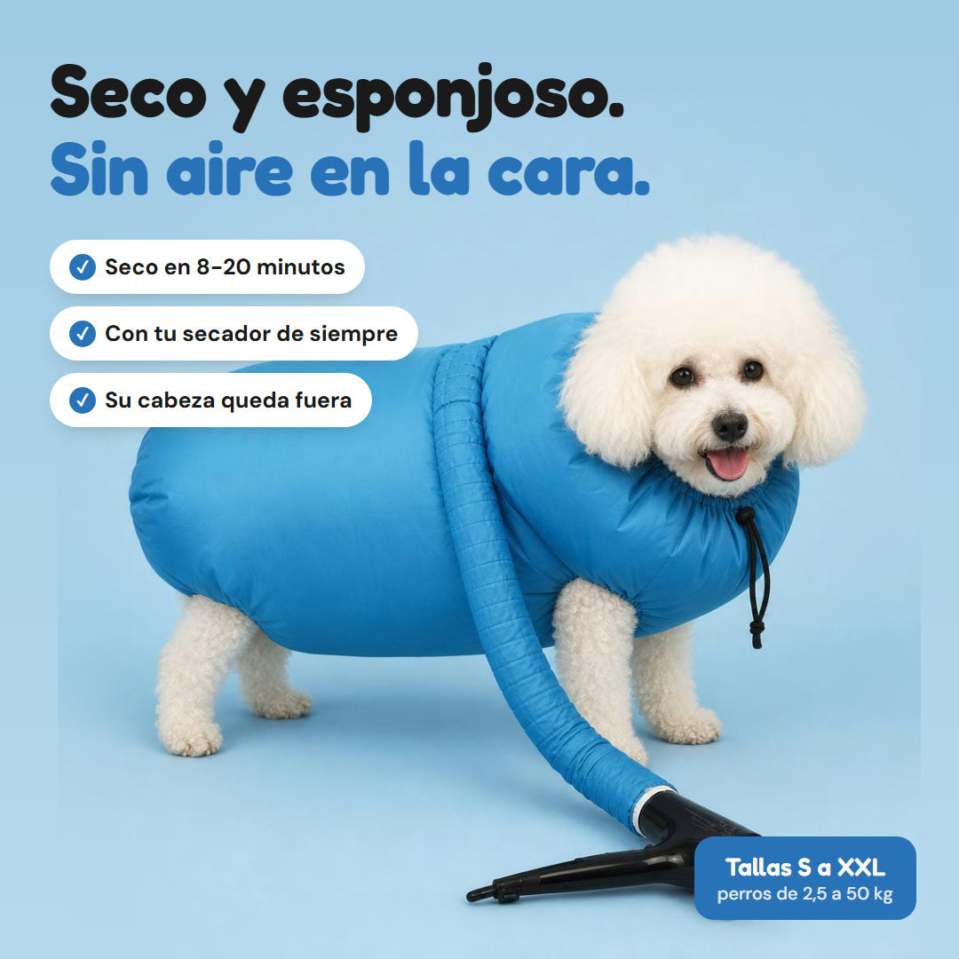Capucha de secado FluffyGuau: seco en 8-20 minutos, sin aire en la cara